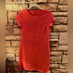 Fjall Raven orange dress.